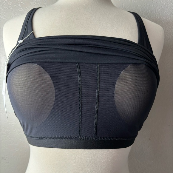 ZH LULU Black Workout Tank w/ Removable Cups Also worn as Crop Tank Size 8 NEW - Picture 3 of 11